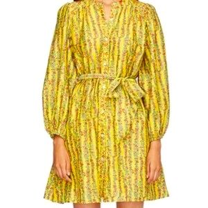 Roller Rabbit Balloon Sleeve Cotton A-Line Dress Size S